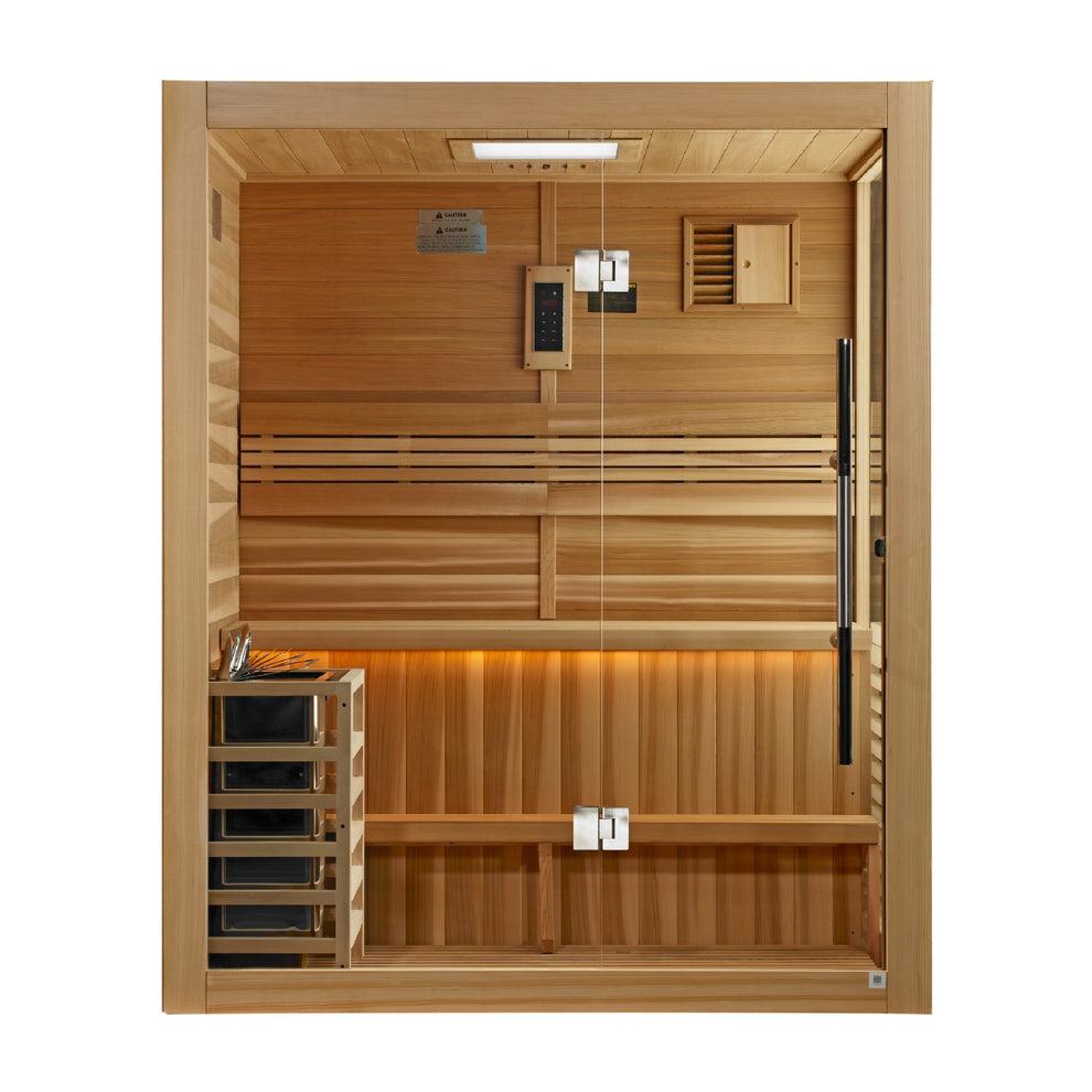 Golden Designs Hanko 2-3 Person Traditional Hemlock & Cedar Steam Sauna Golden Designs
