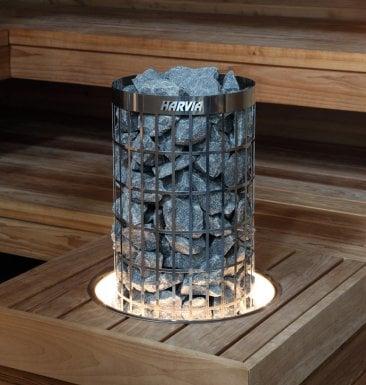 Harvia HPCU7L Embedding Flange w/ LED-Lighting for Cilindro Half Series 11kW Sauna Heater Stainless Steel Harvia