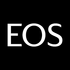 EOS logo on a black background