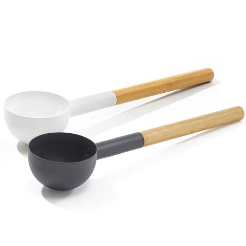 KOLO 29005 LADLE, ALUM, BAMBOO, WHITE KOLO