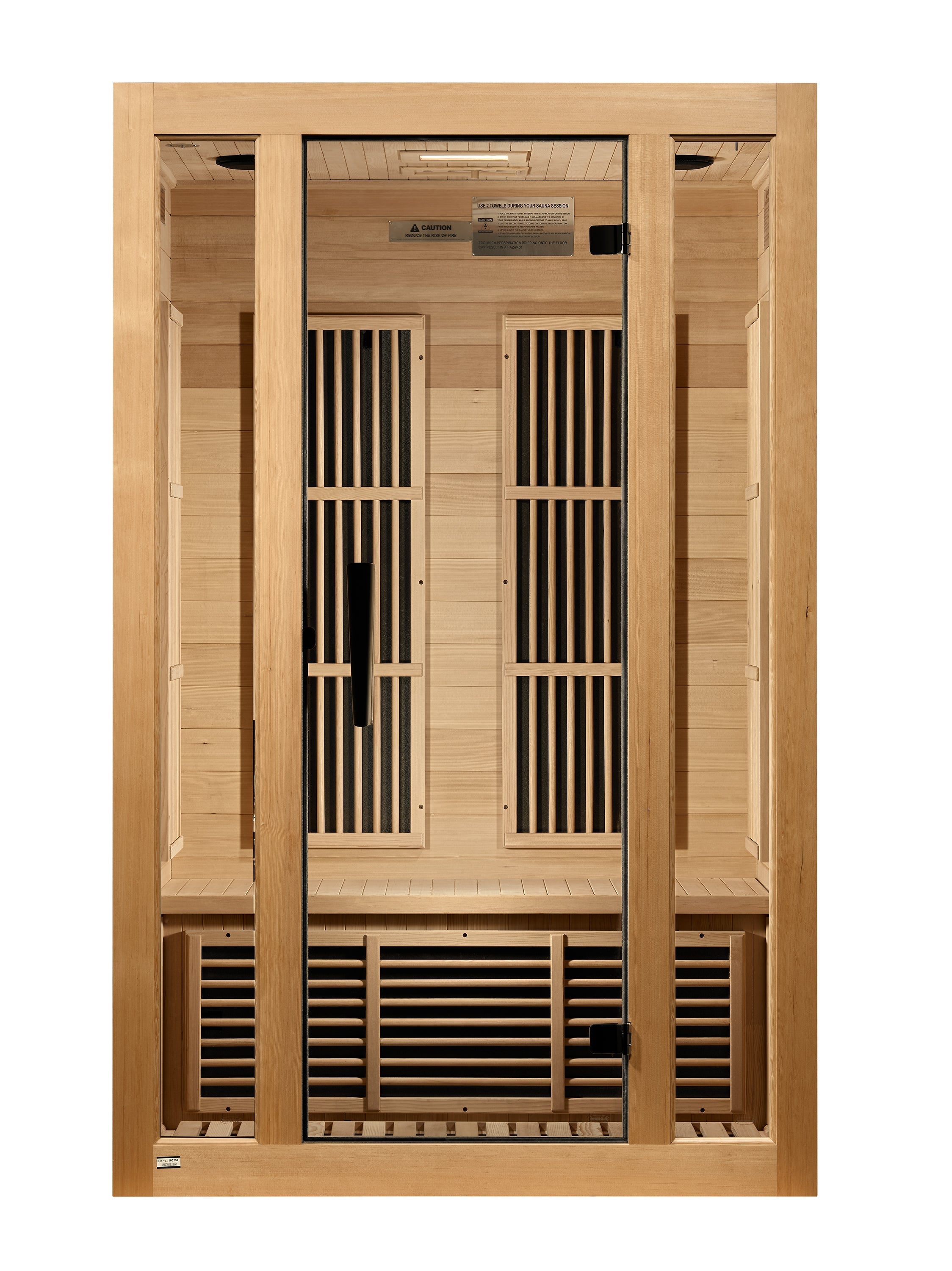 Maxxus Seattle 2 Person Near Zero EMF FAR Infrared Hemlock Sauna for Health Golden Designs Inc