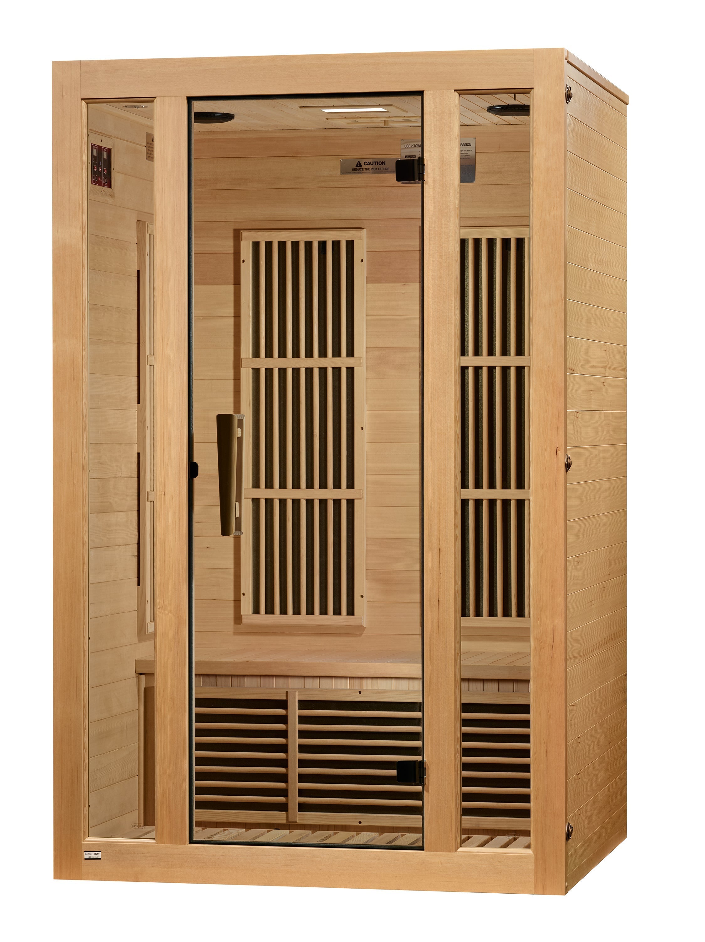 Maxxus Seattle 2 Person Near Zero EMF FAR Infrared Hemlock Sauna for Health Golden Designs Inc