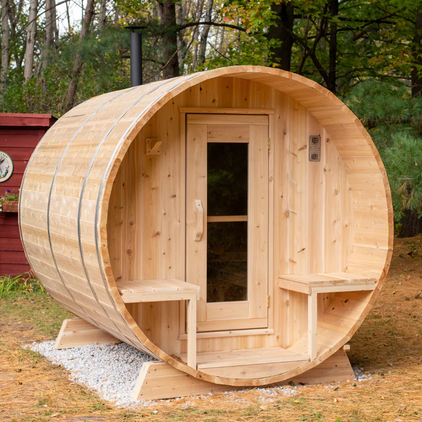 Dundalk Canadian Timber Serenity Barrel Sauna with Harvia Wood Stove Dundalk