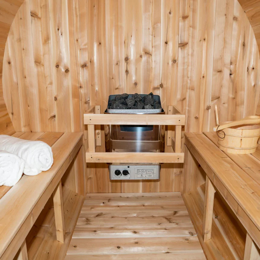 Dundalk Canadian Timber Serenity Barrel Sauna with Harvia Wood Stove Dundalk