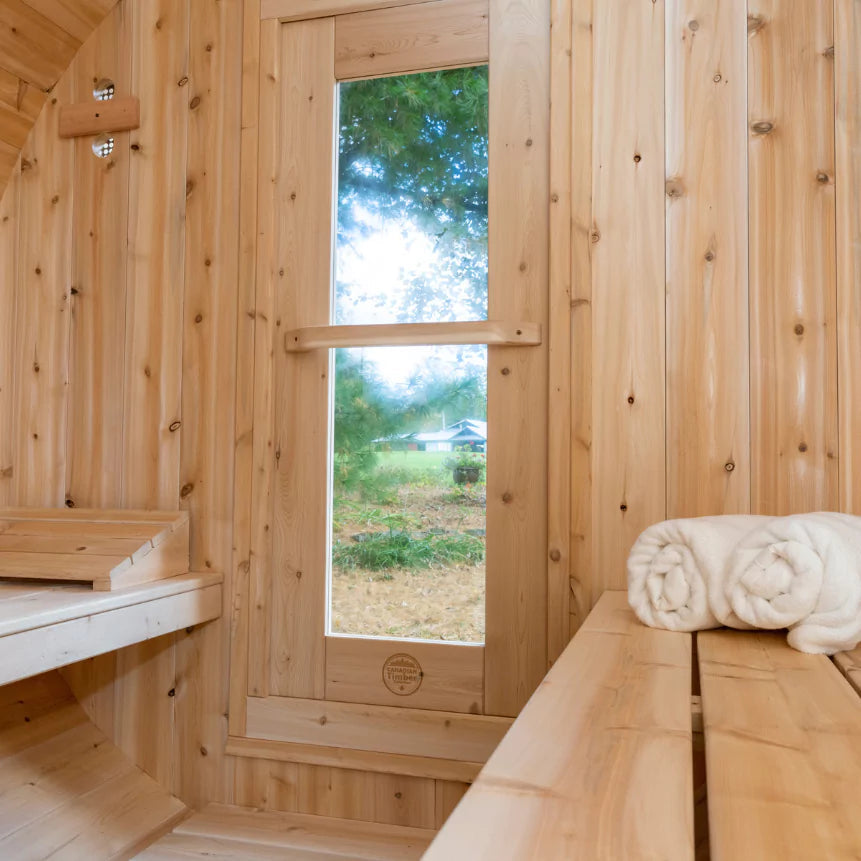 Dundalk Canadian Timber Serenity Barrel Sauna with Harvia Wood Stove Dundalk