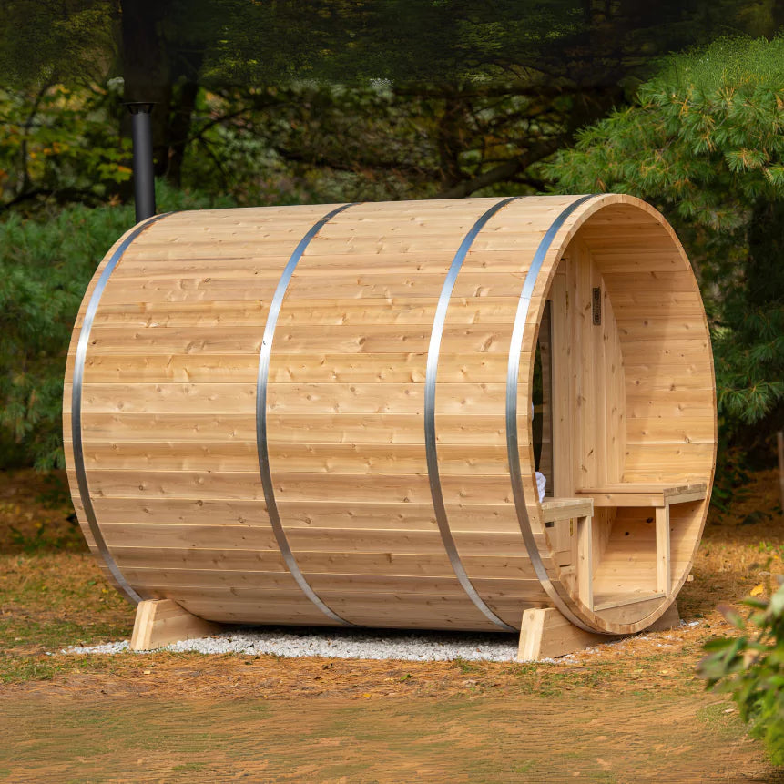 Dundalk Canadian Timber Serenity Barrel Sauna with Harvia Wood Stove Dundalk