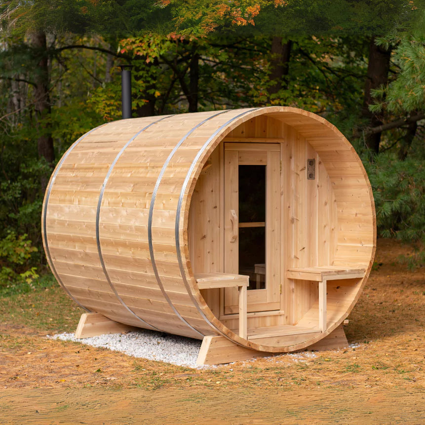 Dundalk Canadian Timber Serenity Barrel Sauna with Harvia Wood Stove Dundalk