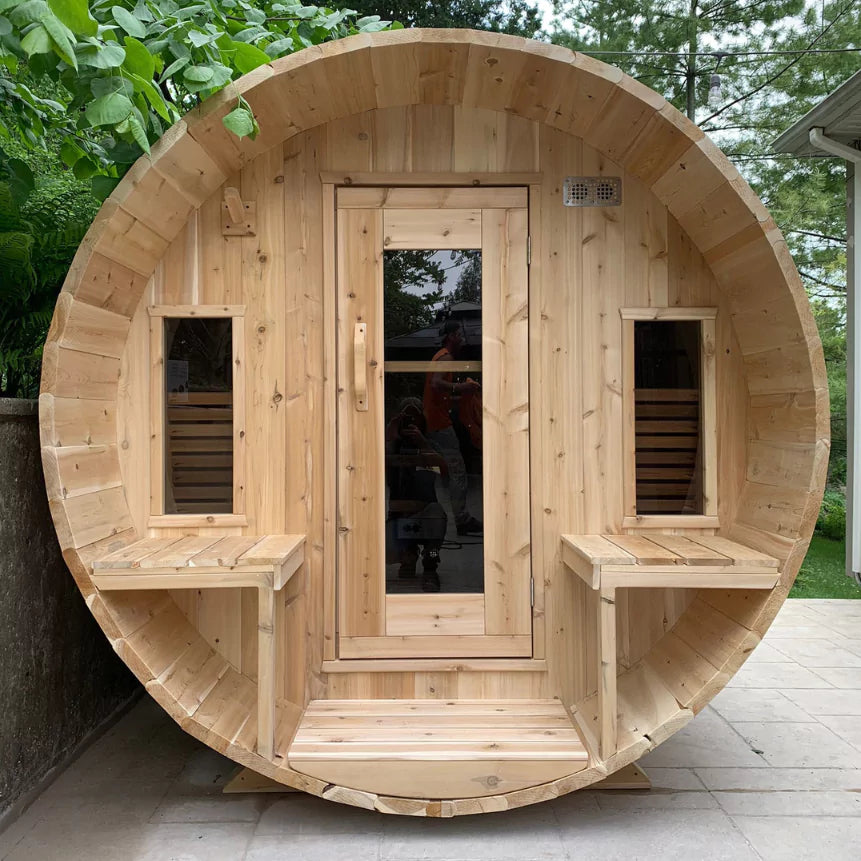 Dundalk Canadian Timber Tranquility Outdoor Hemlock Barrel Sauna Dundalk