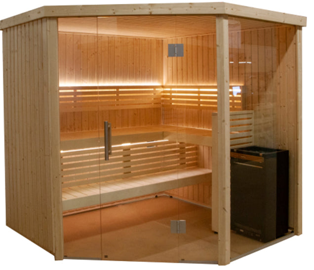 ThermaSol Fristad 6-Person Indoor Nordic Corner Sauna - ArtofSteamCo