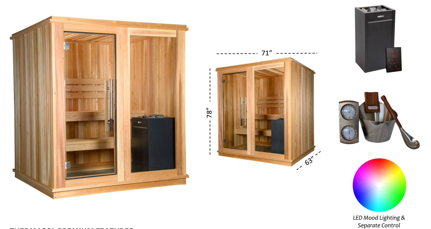 ThermaSol Halu 4-Person Indoor Sauna -ArtofSteamCo