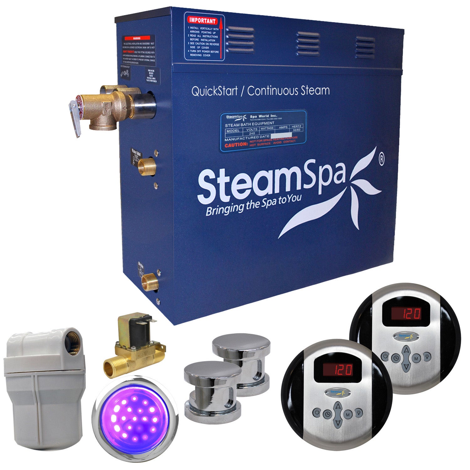 SteamSpa Royal QuickStart Acu-Steam Bath Generator Package SteamSpa