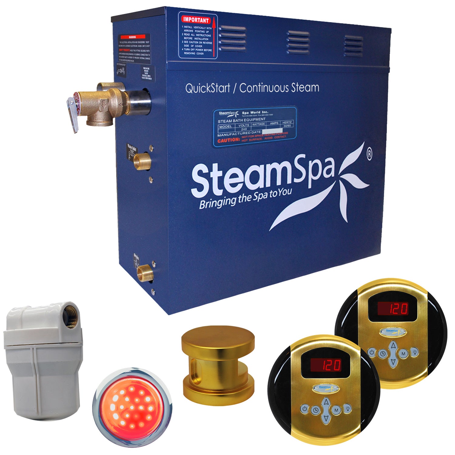 SteamSpa Royal QuickStart Acu-Steam Bath Generator Package SteamSpa