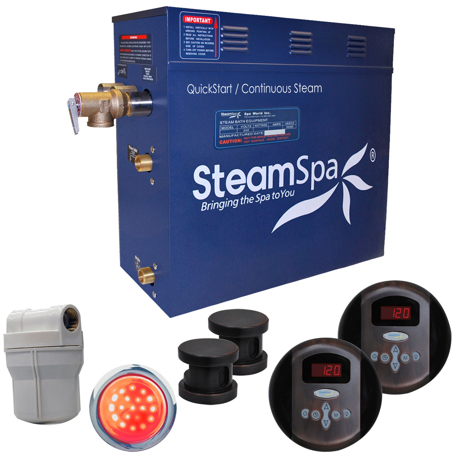 SteamSpa Royal QuickStart Acu-Steam Bath Generator Package SteamSpa