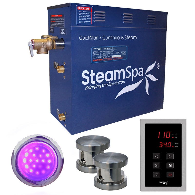 SteamSpa Indulgence QuickStart Acu-Steam Bath Generator Package With Touch Pad SteamSpa