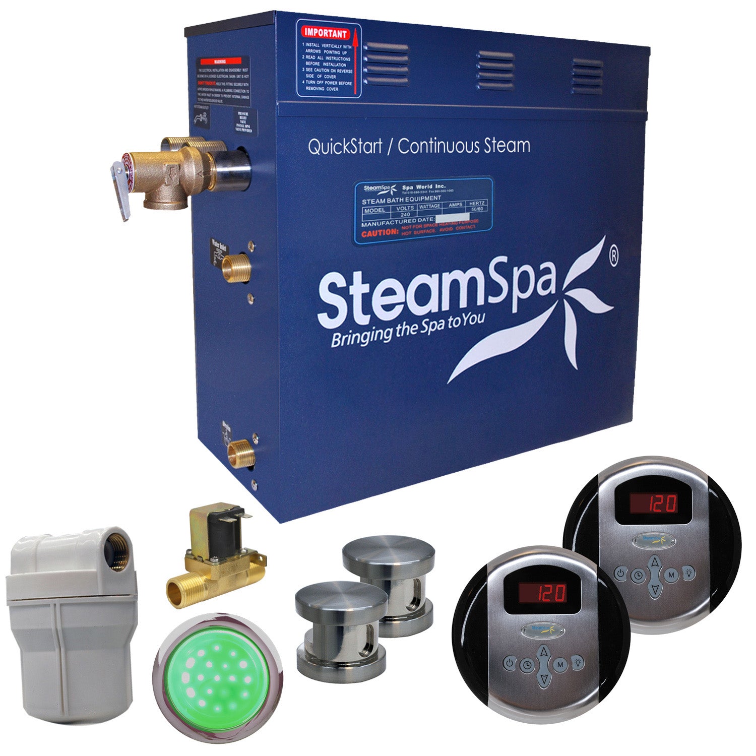 SteamSpa Royal QuickStart Acu-Steam Bath Generator Package SteamSpa