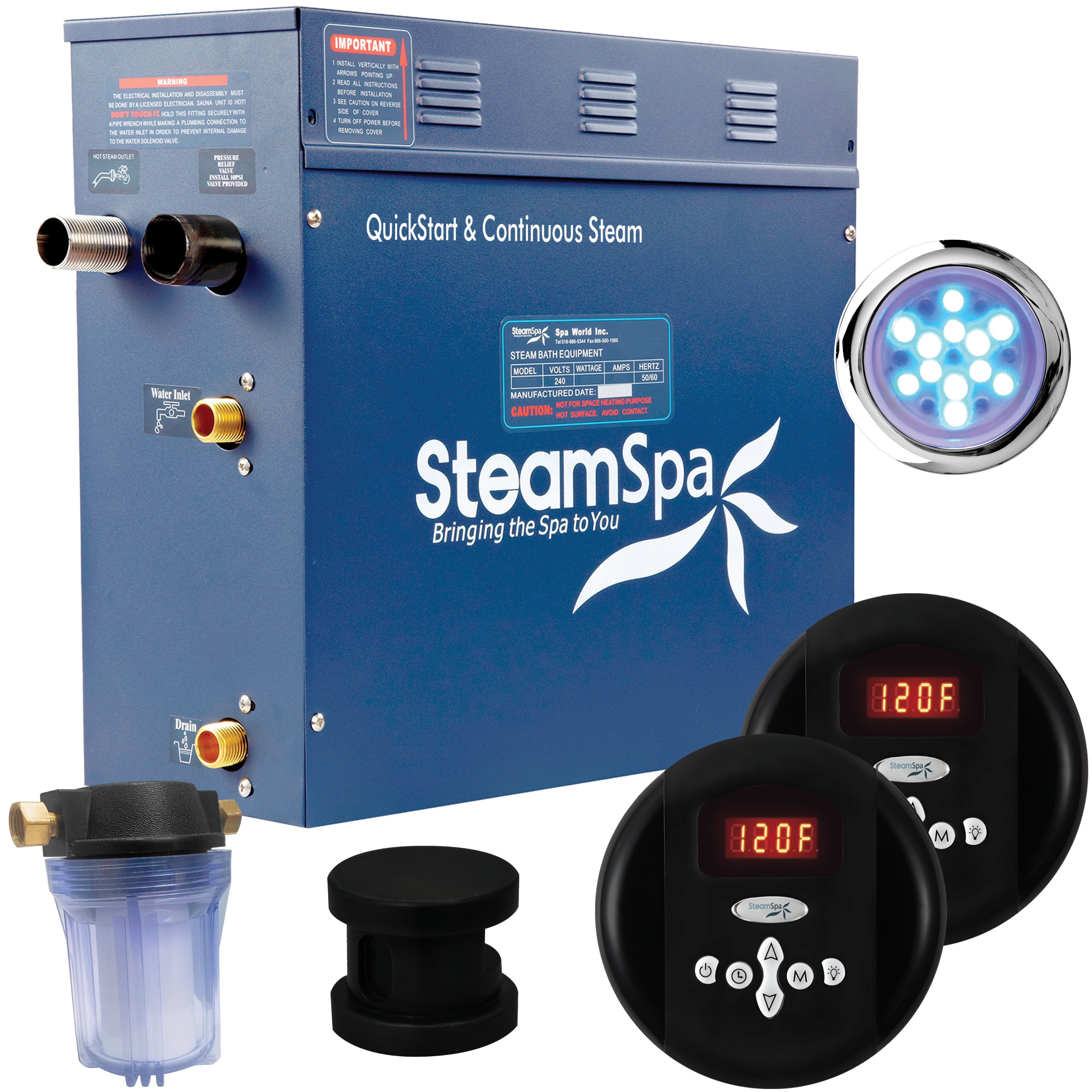 SteamSpa Royal QuickStart Acu-Steam Bath Generator Package SteamSpa