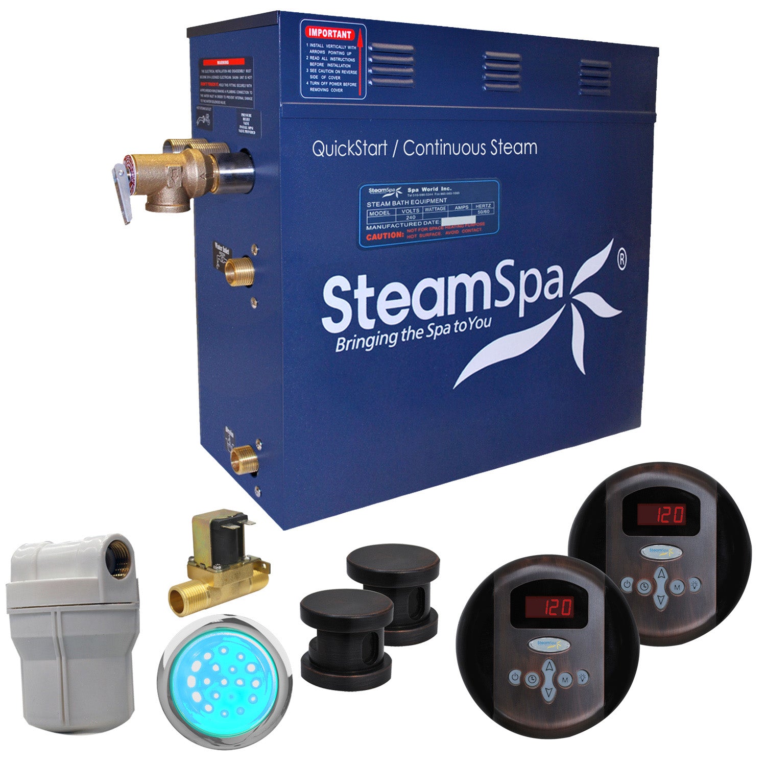 SteamSpa Royal QuickStart Acu-Steam Bath Generator Package SteamSpa