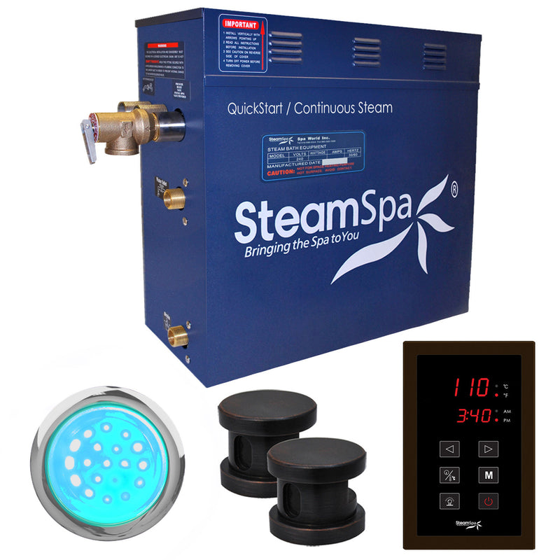 SteamSpa Indulgence QuickStart Acu-Steam Bath Generator Package With Touch Pad SteamSpa