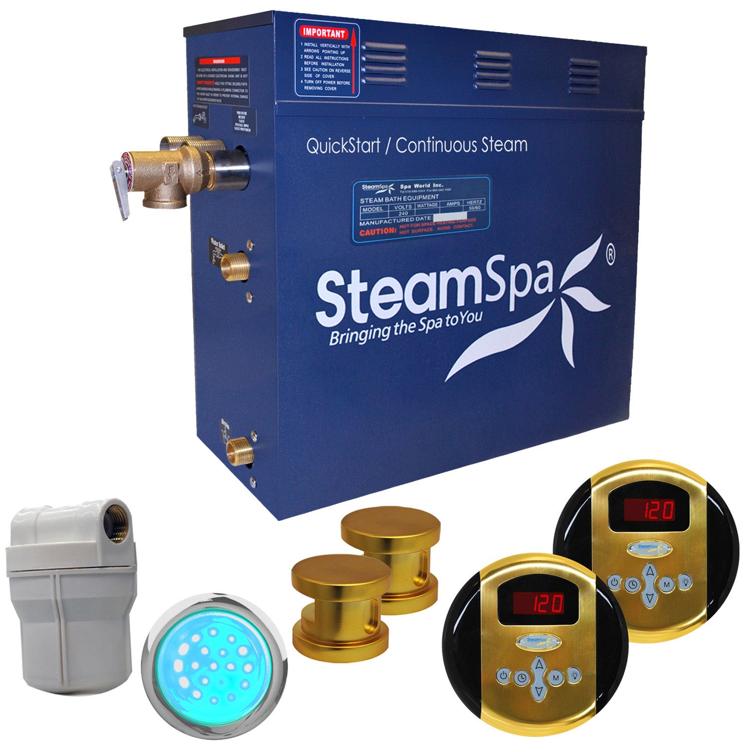 SteamSpa Royal QuickStart Acu-Steam Bath Generator Package SteamSpa