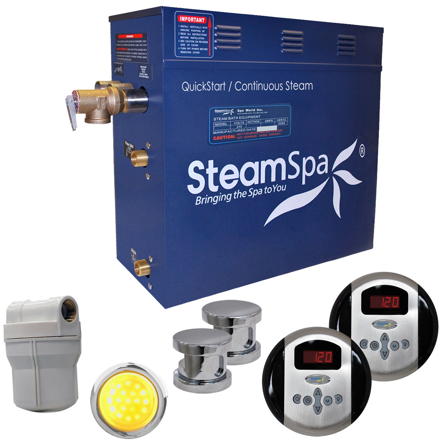 SteamSpa Royal QuickStart Acu-Steam Bath Generator Package SteamSpa