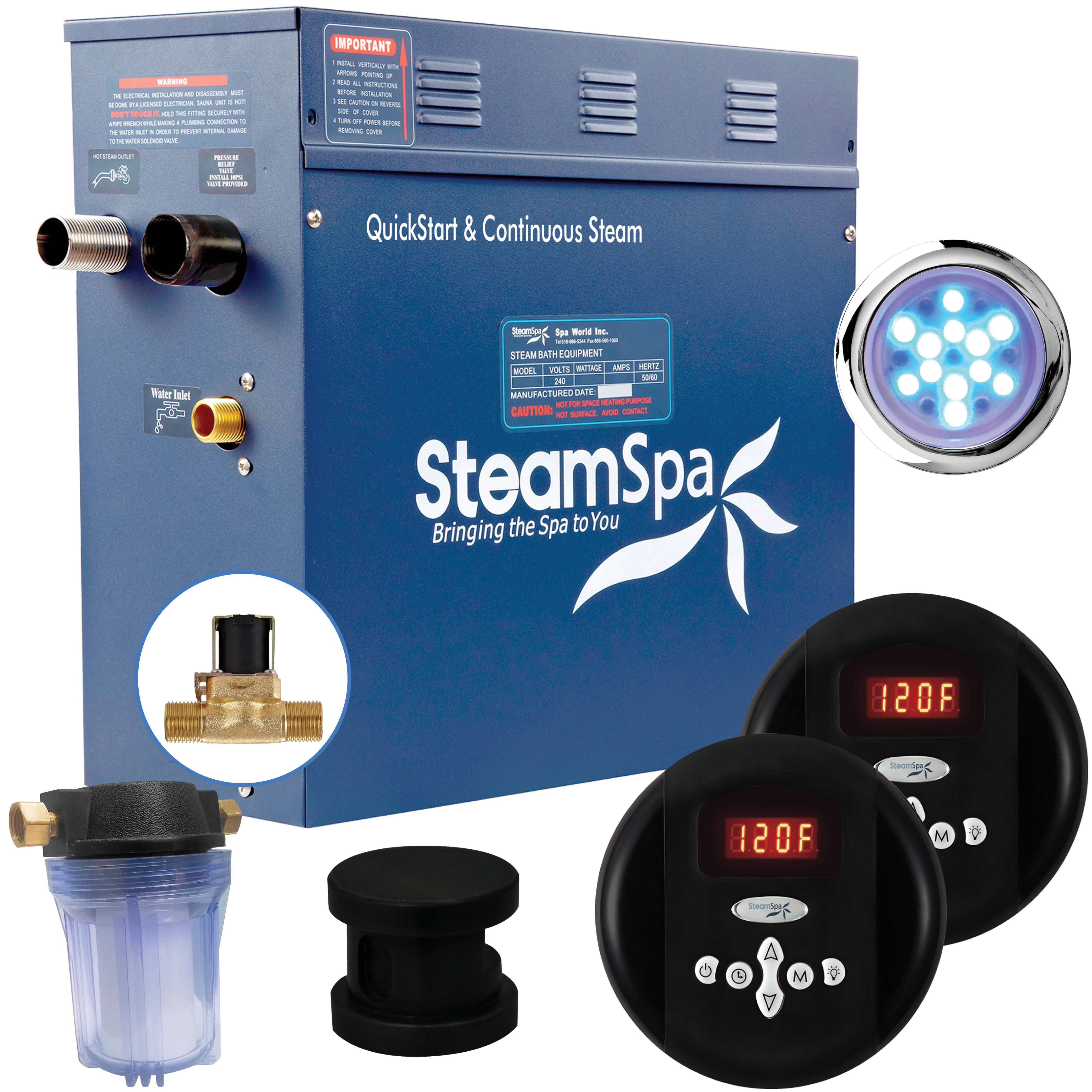 SteamSpa Royal QuickStart Acu-Steam Bath Generator Package SteamSpa