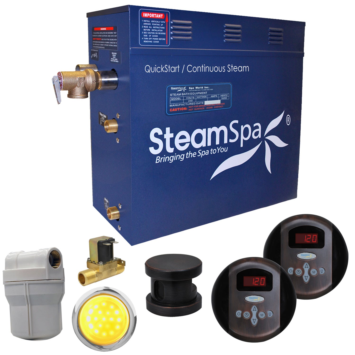 SteamSpa Royal QuickStart Acu-Steam Bath Generator Package SteamSpa