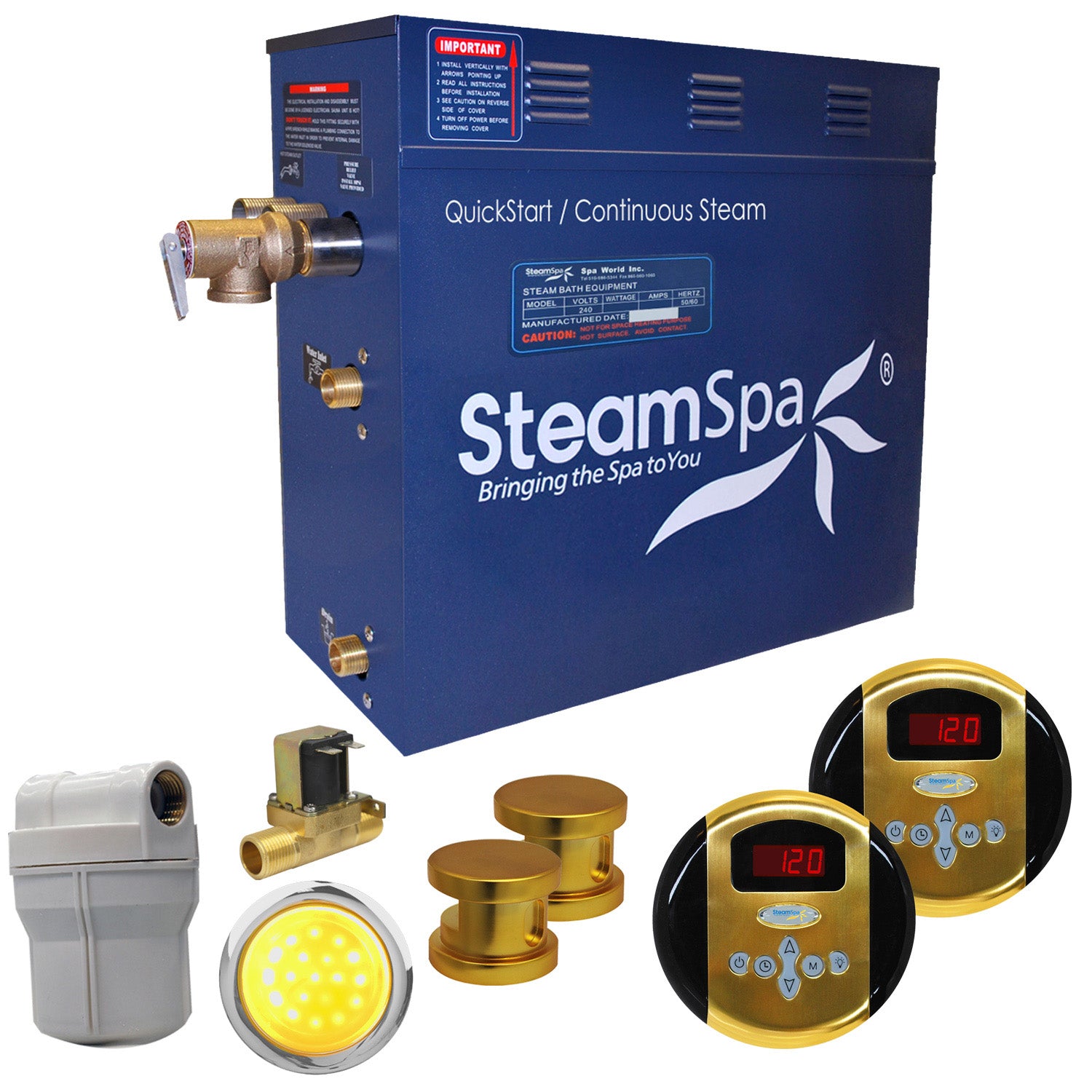 SteamSpa Royal QuickStart Acu-Steam Bath Generator Package SteamSpa