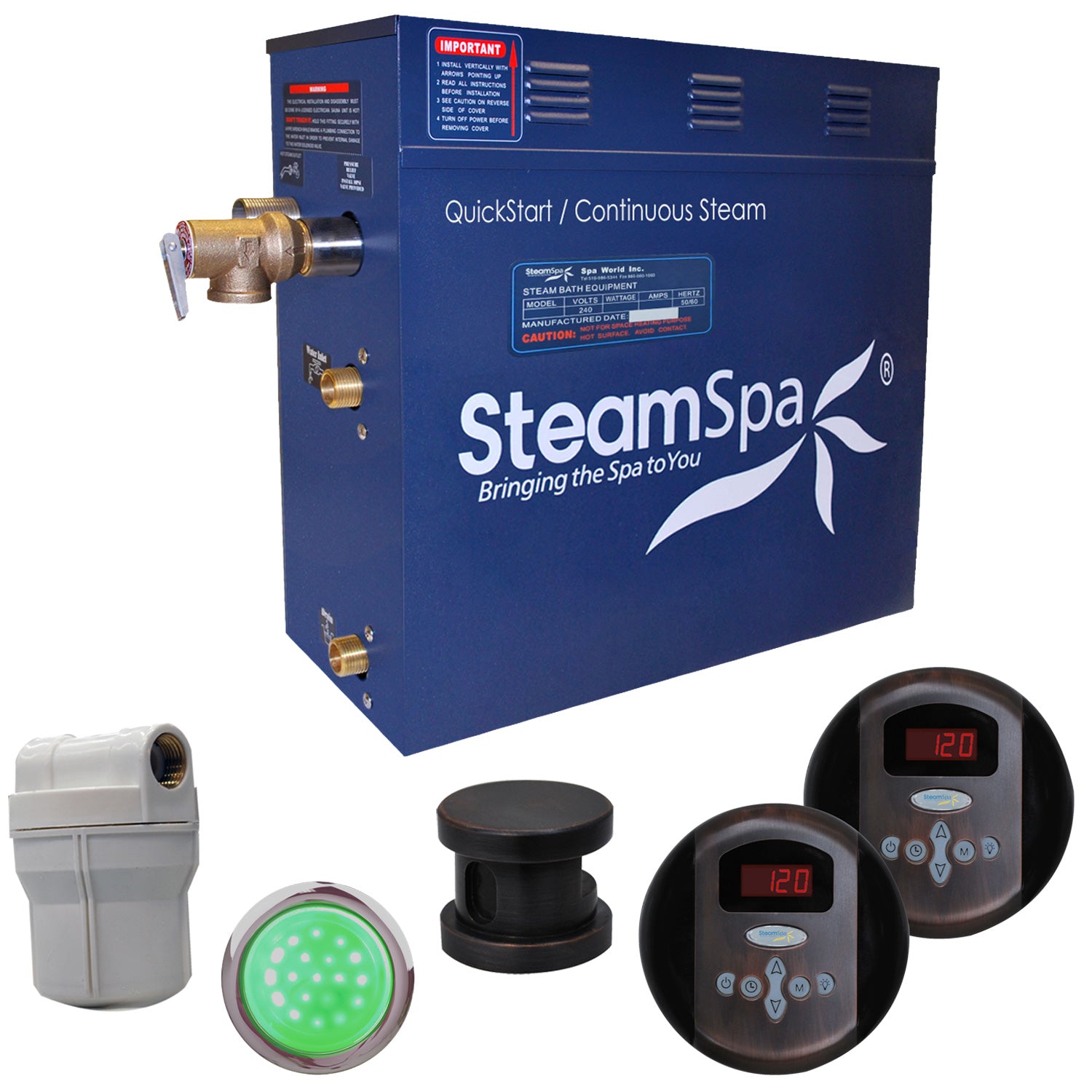 SteamSpa Royal QuickStart Acu-Steam Bath Generator Package SteamSpa