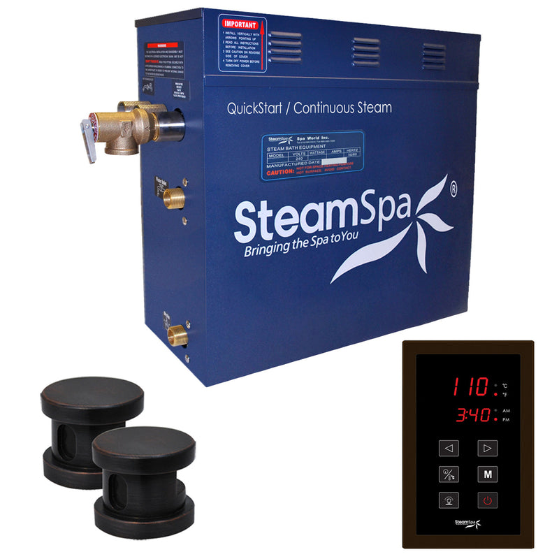 SteamSpa Oasis QuickStart Acu-Steam Bath Generator Package With Touch Pad SteamSpa
