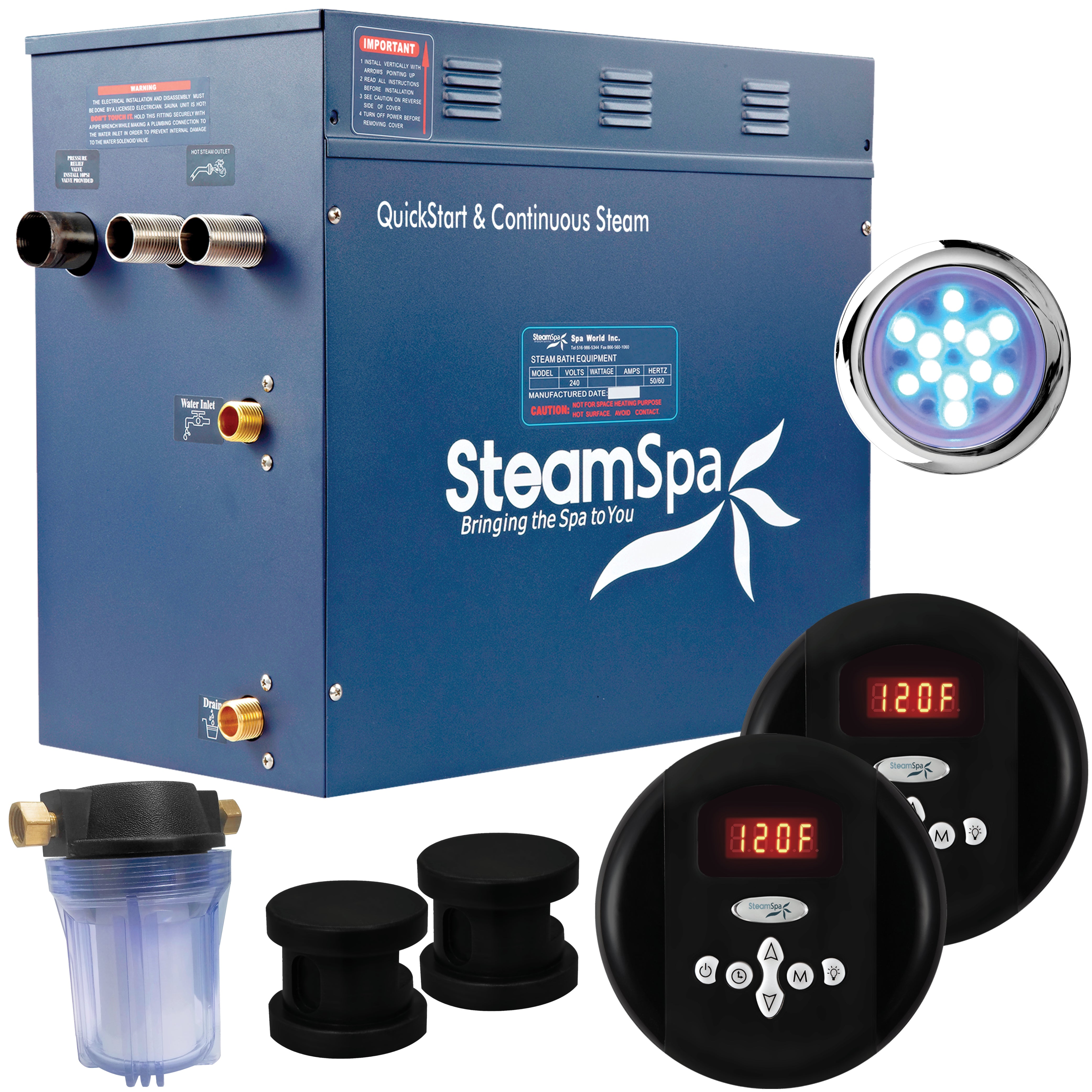 SteamSpa Royal QuickStart Acu-Steam Bath Generator Package SteamSpa