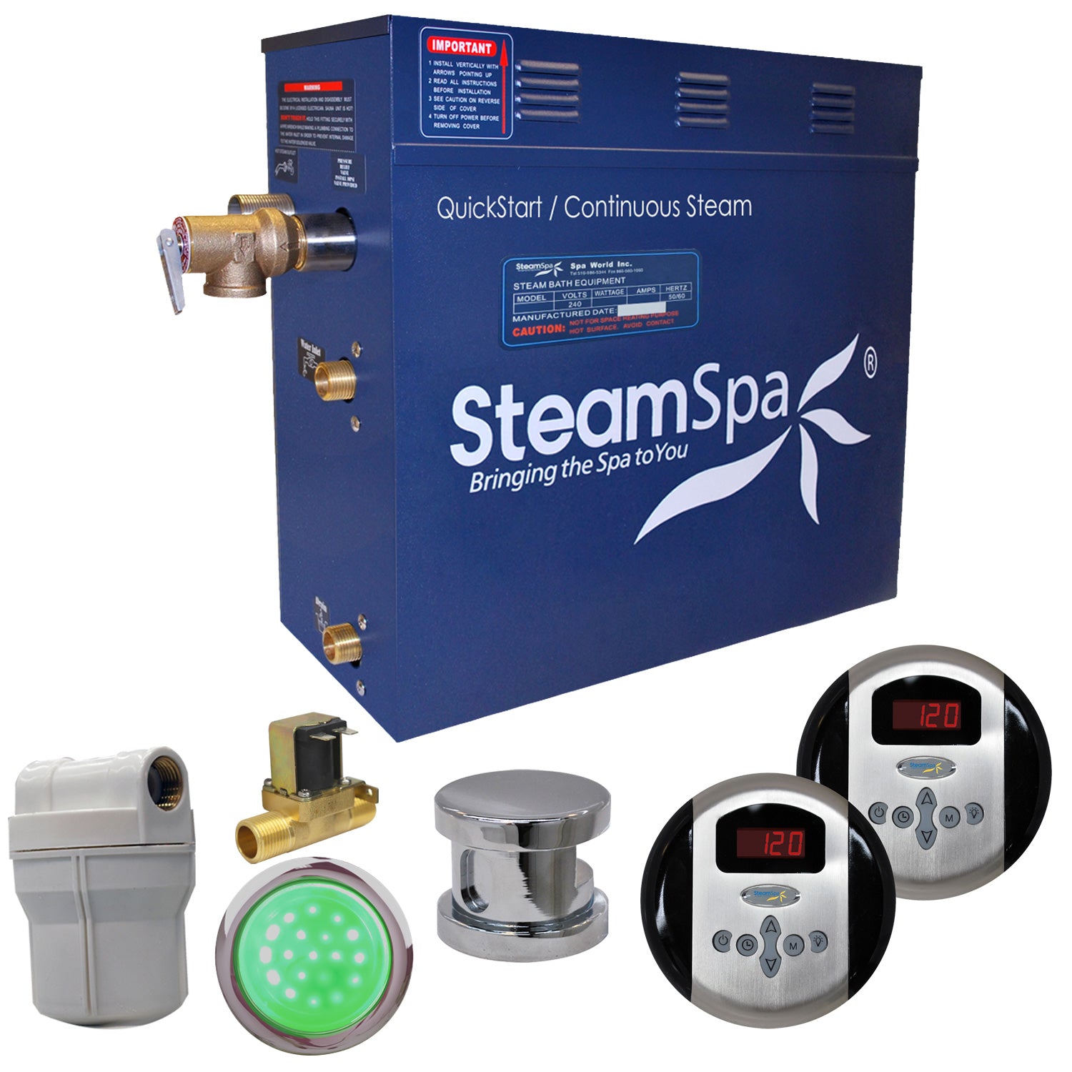 SteamSpa Royal QuickStart Acu-Steam Bath Generator Package SteamSpa