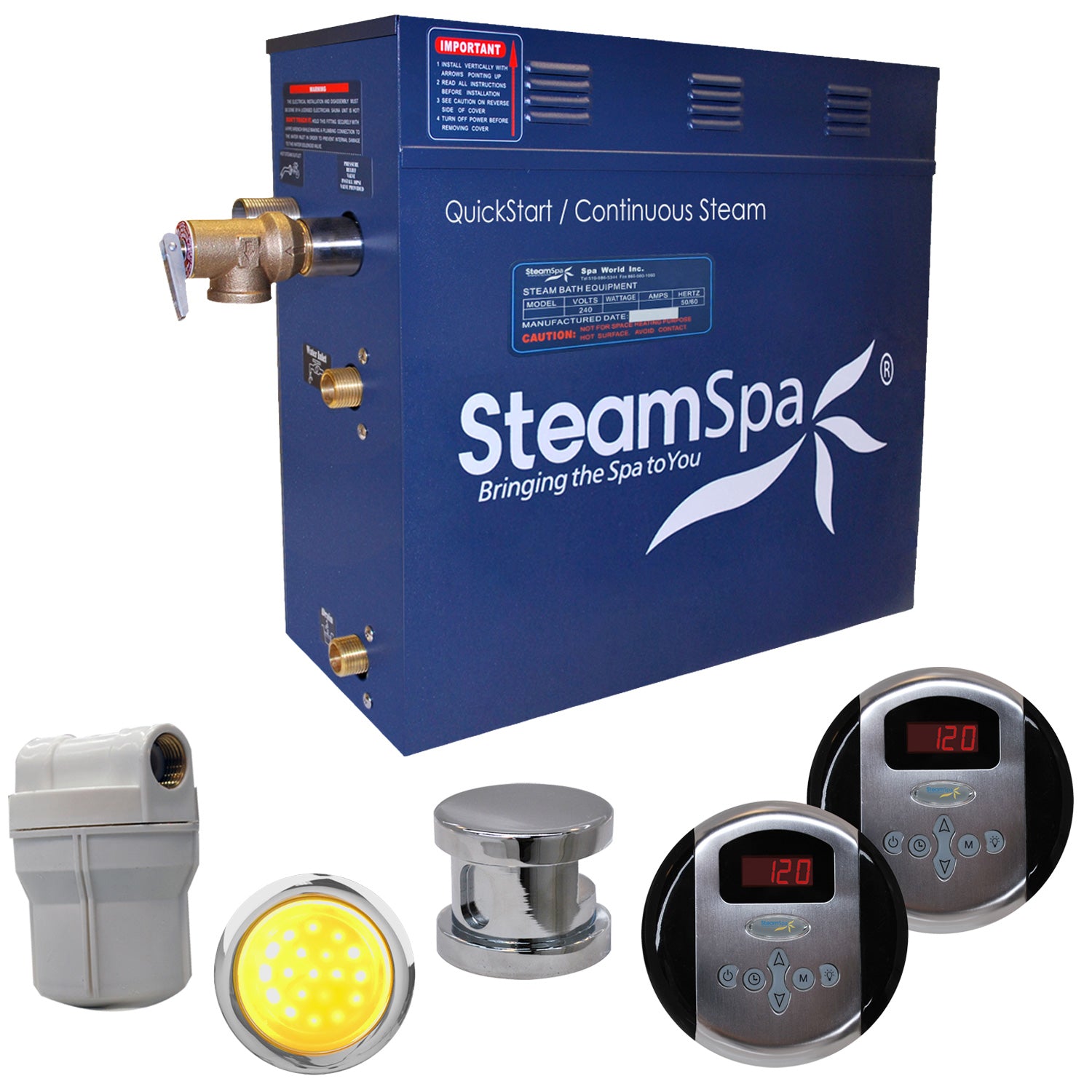 SteamSpa Royal QuickStart Acu-Steam Bath Generator Package SteamSpa