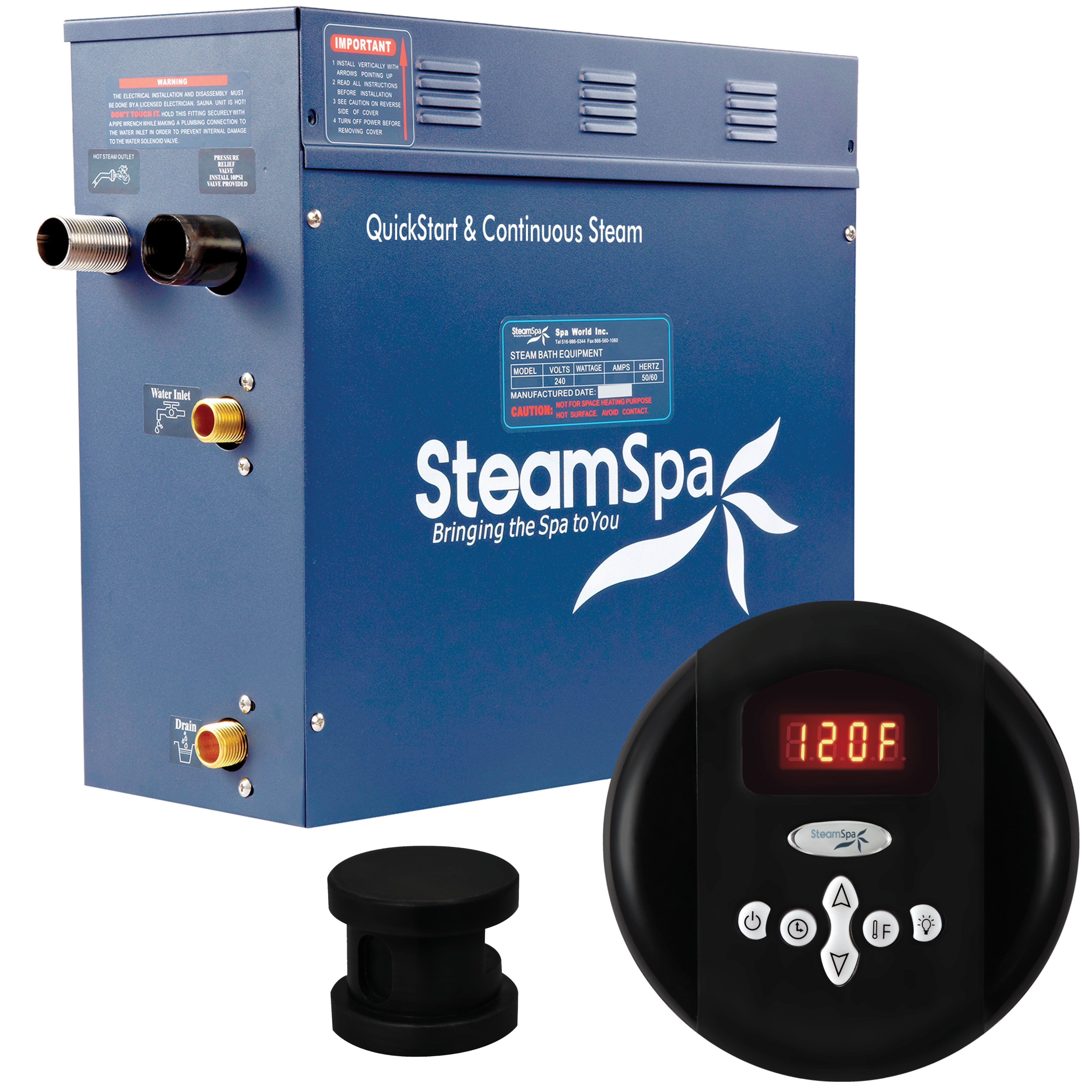 SteamSpa Oasis QuickStart Acu-Steam Bath Generator Package SteamSpa